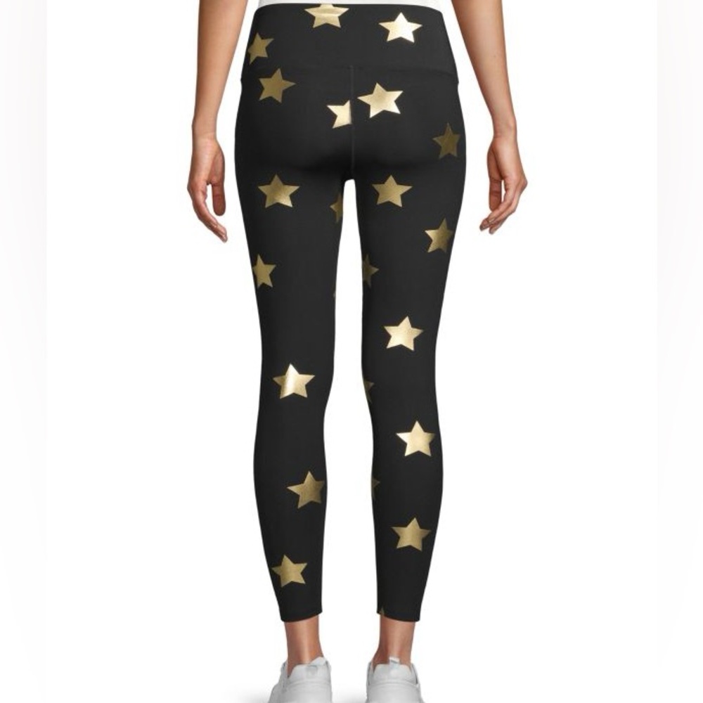 Nanette Lepore black/gold shining star 7/8th leggings NWT - Picture 2 of 5